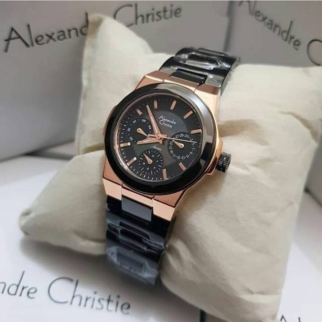 Jam Tangan Original Alexandre Christie keramik AC 2224 white