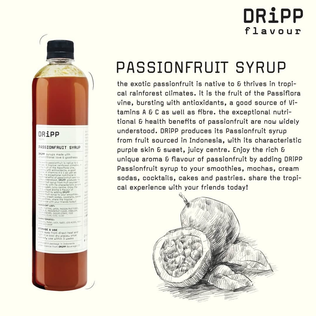 

DRiPP Passion Fruit Syrup 760ml