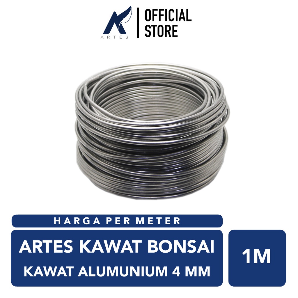 ARTES KAWAT BONSAI ALUMUNIUM 4 MM Pembentuk Ranting Tanaman Hias-Bunga Anti Karat Ecer Per 1 Meter