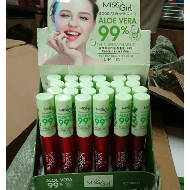 Lip tint aloe vera miss girl 24pcs