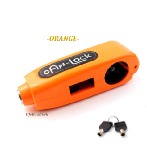 [PROMO 6.6] Kunci Gembok Setang Motor Anti Maling Motorcycle Lock Handlebar Protection CapsLock-Orange
