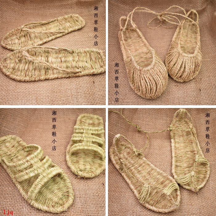  Sandal  Selop  Bahan Jerami Woven Handmade Untuk Pria wanita 