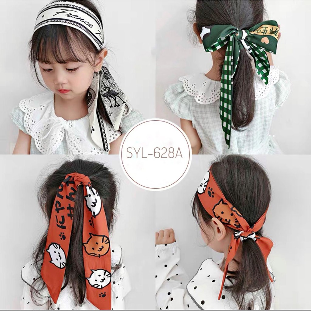 hiasan rambut scarf twilly mini aksesoris korea fashion syal pita lucu