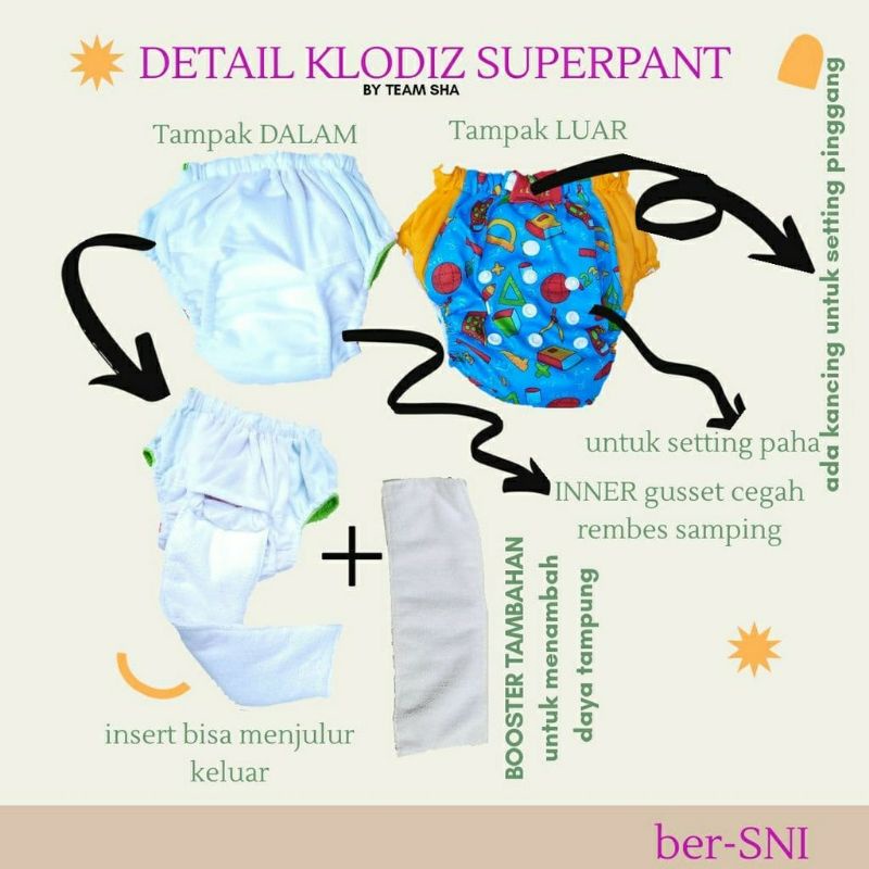 clodi SUPERPANT tipe celana AIO langsung slup INSERT bisa diLEPAS cepat kering