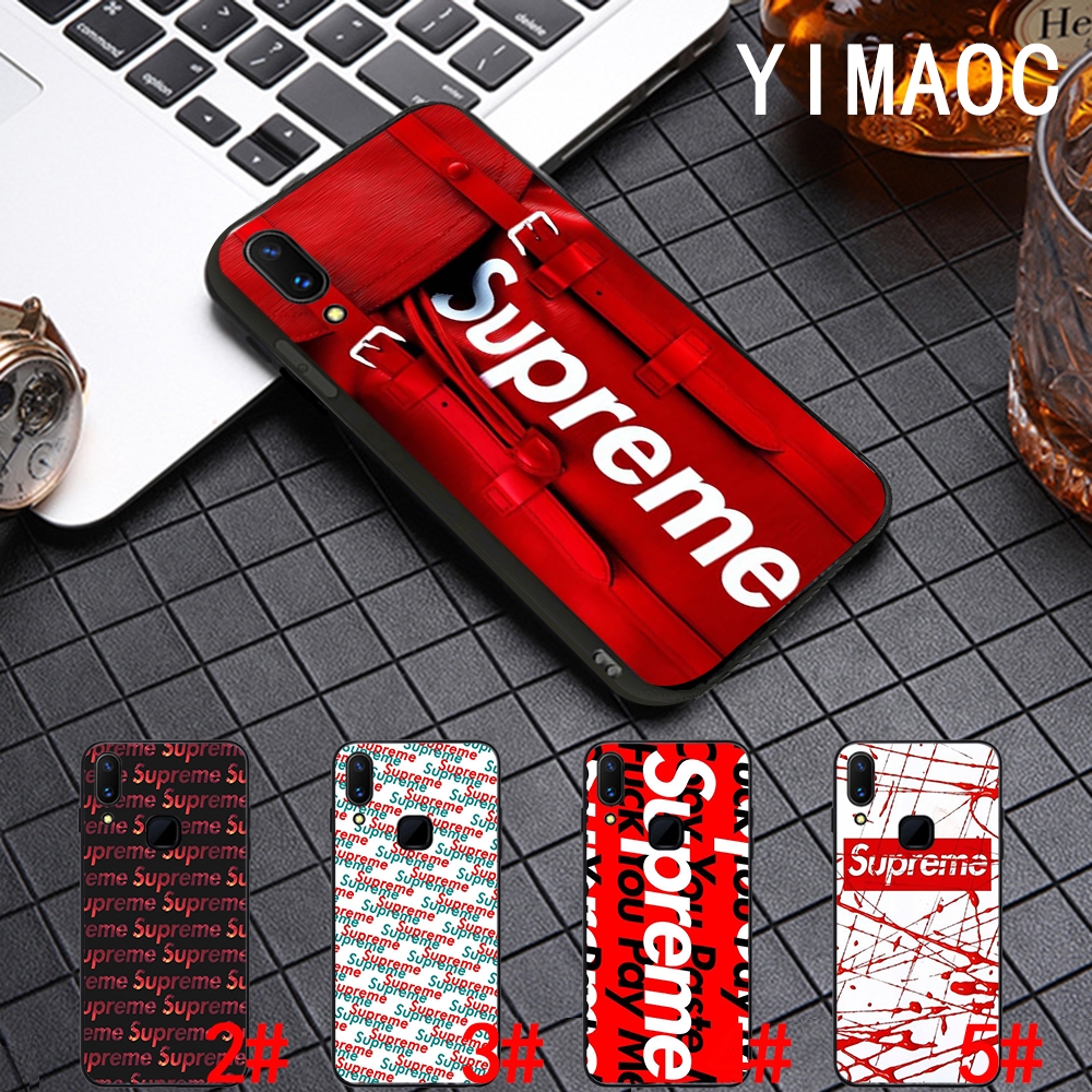 Soft Case Desain Supreme Untuk Vivo Y15 2020 Y19 Y30 Y50