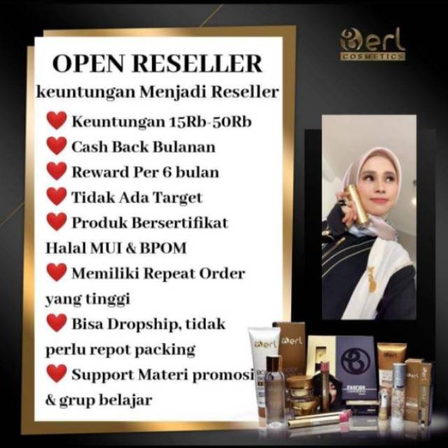 Jual B ERL Paket Join Reseller B Erl Cosmetics (12item) Bebas Pilih ...