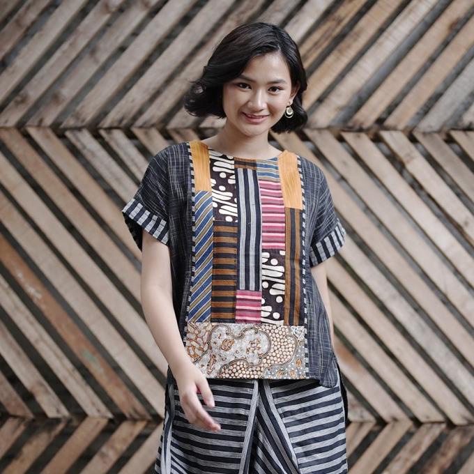 NONA RARA - Dalu PartofLurik T1232,Baju kerja batik wanita modern