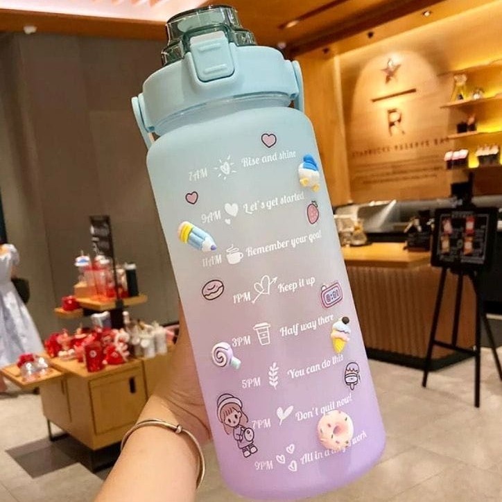 𝘈𝘉𝘎✰ Botol Minum Motivasi 2 liter Gradasi / Botol QuiFit / Botol Tritan 2L 1065