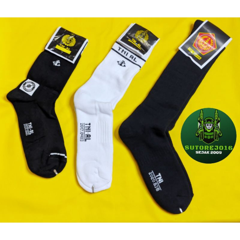 kaos kaki hitam putih pdh pdl olahraga asli jatah tni satpam outdoor