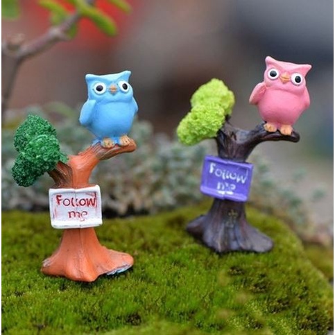 Miniatures - Terrariums - Fairy Garden - Owl Tree Branches