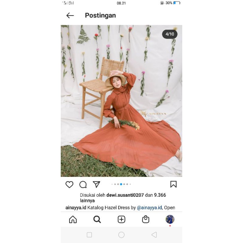 Hazel dress ainayya.id Warna brick XL,  ainayya