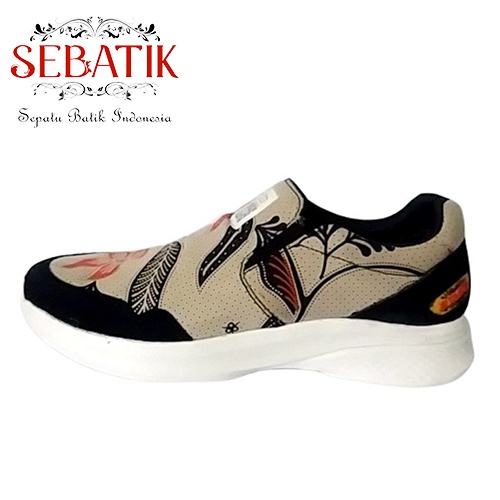 [READY BY SEBATIK] Sepatu Batik Indonesia - Sepatu Sneakers Casual  Lokal Original Slip On Pria Dan 