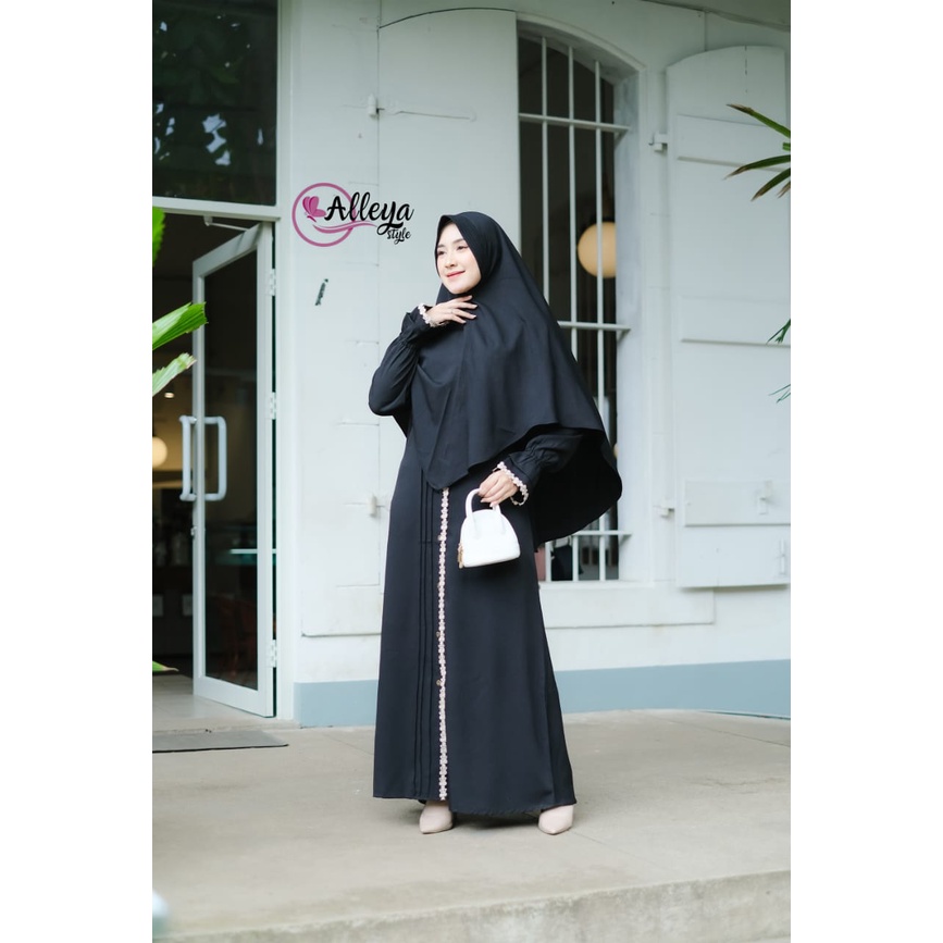 GAMIS NAURA syari set Khimar ORI JR terbaru size standar jumbo wanita Itycrepe Premium Original past