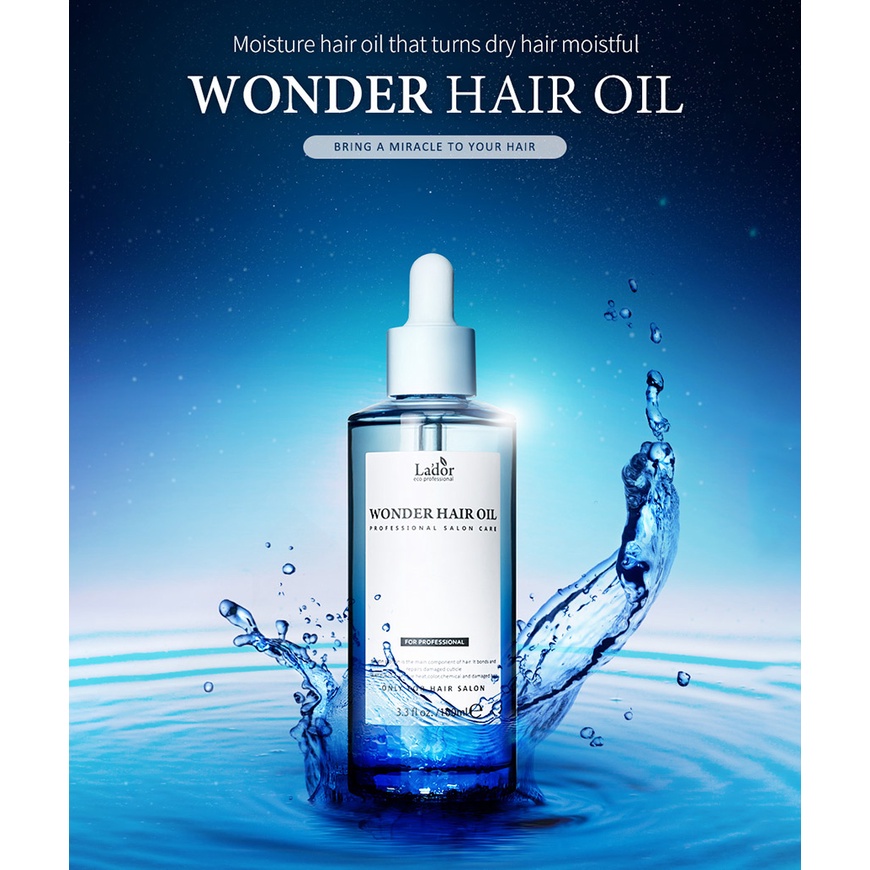 LADOR Wonder Hair Oil Serum - Serum Perawatan Pelembab Pelembut Rambut Rusak Kering Kusut Berwarna