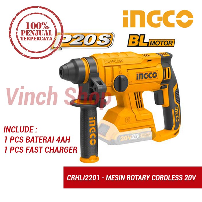 MESIN BOR BETON IMPACT DRILL BETON CORDLESS ROTARY HAMMER INGCO BATERAI CORDLESS JACK HAMMER
