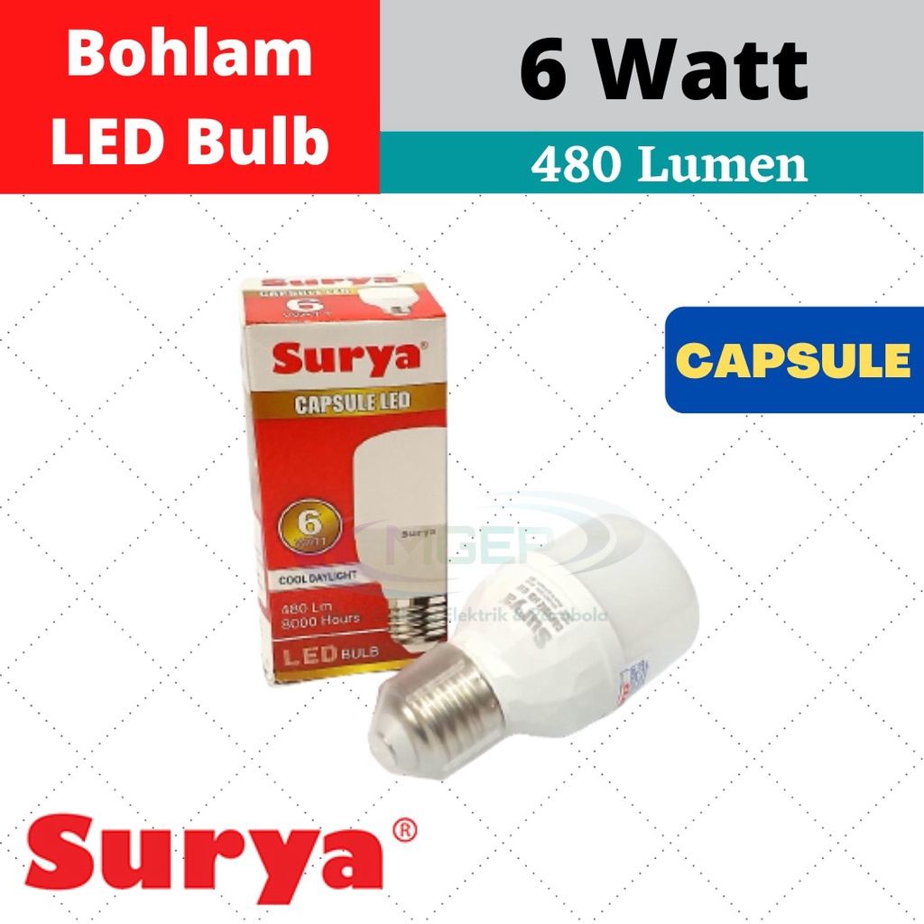 Lampu LED Surya Capsule New 6 Watt  6 W Putih Cool Daylight Original