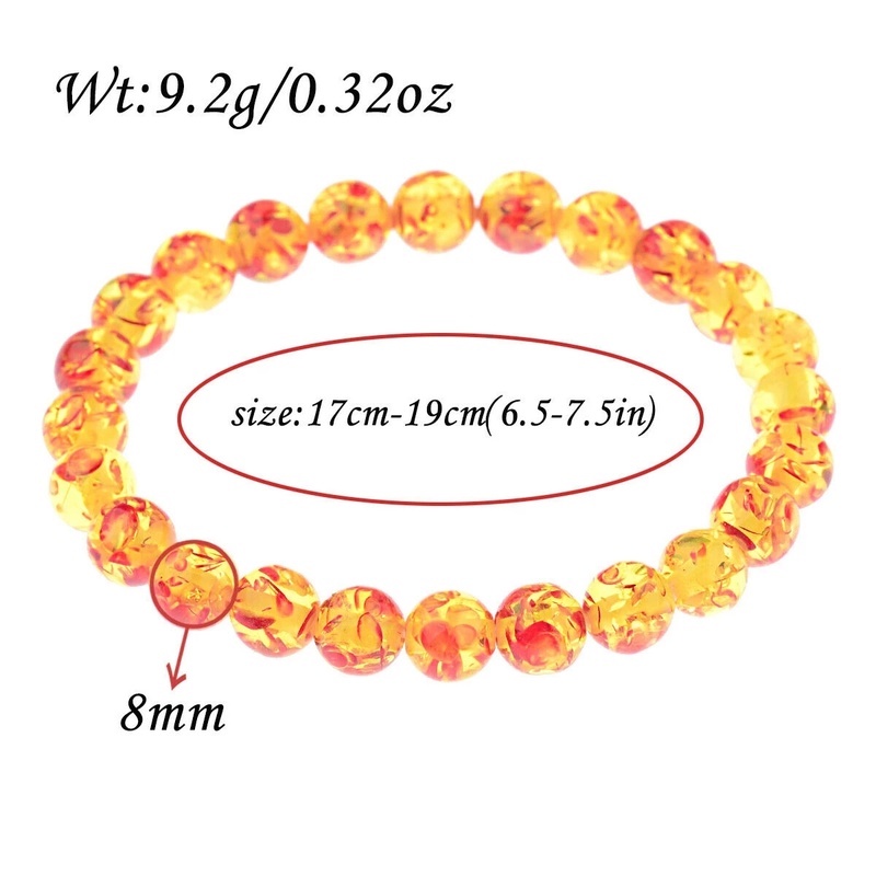 Gelang Unisex Kekayaan Dan Elegent Yang Bagus Kuning Imitasi Amber Beads