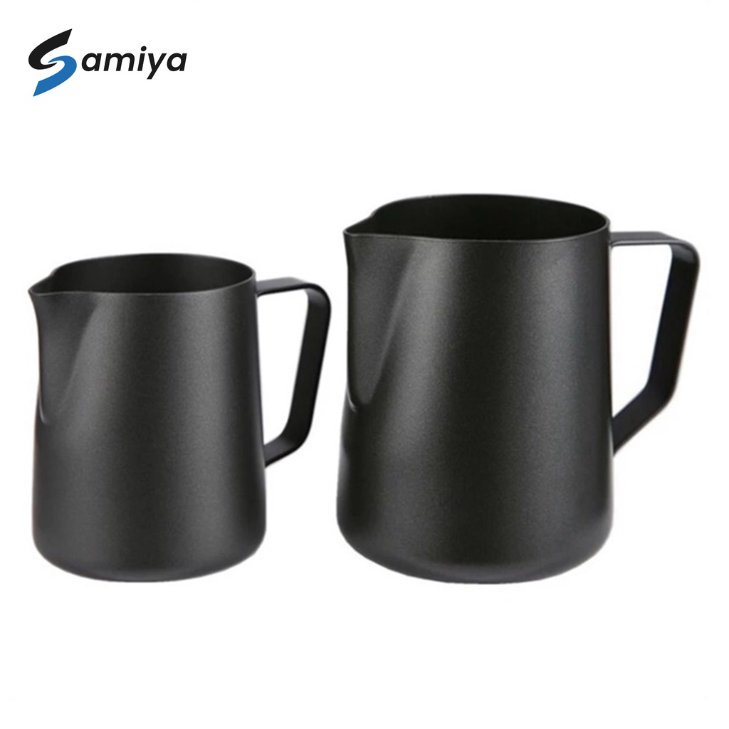 milk jug teflon 600ml / latte art / milk frother / pitcher susu / milk jug hitam / tempat susu