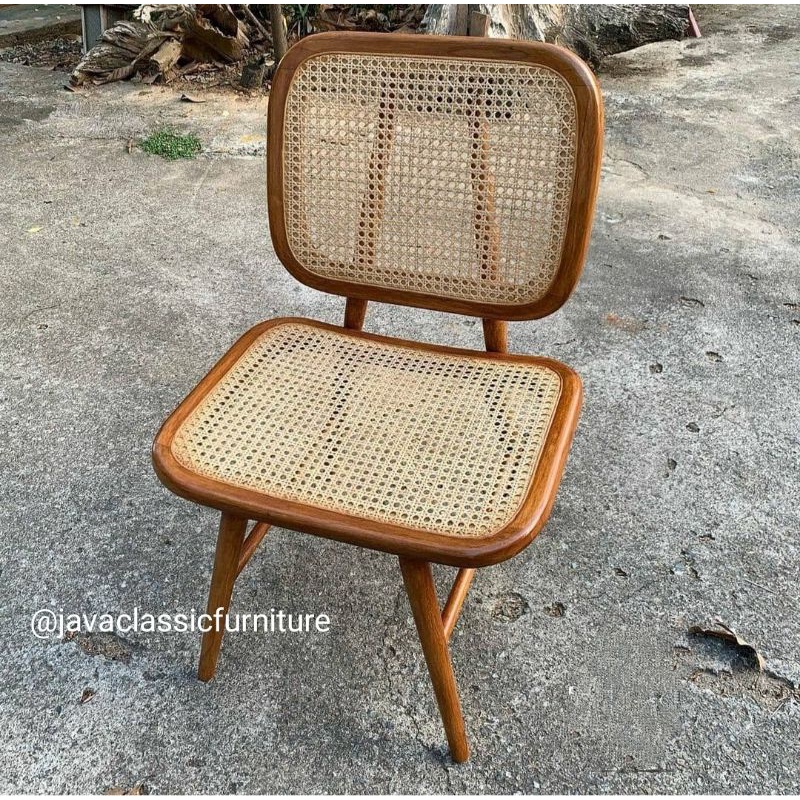 KURSI MAKAN ROTAN VINTAGE/KURSI CAFE ANYAMAN BAHAN KAYU JATI FURNITURE JEPARA-2