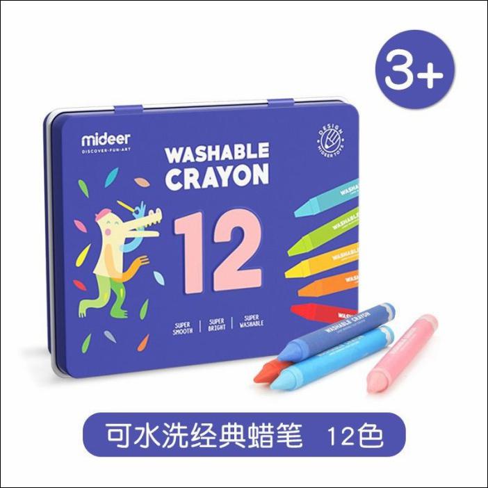 

MIDEER WASHABLE CRAYON ( TIN BOX ) - TIN BOX ISI 12