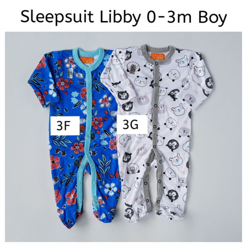 SATUAN PILIH MOTIF Sleepsuit Libby Premium Baju Baby Bayi 0-3 3-6 6-9 Bulan