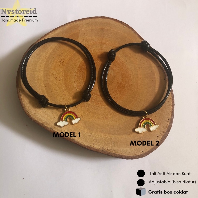 Gelang liontin Pelangi premium / Gelang Tali Wanita Karakter lucu hits