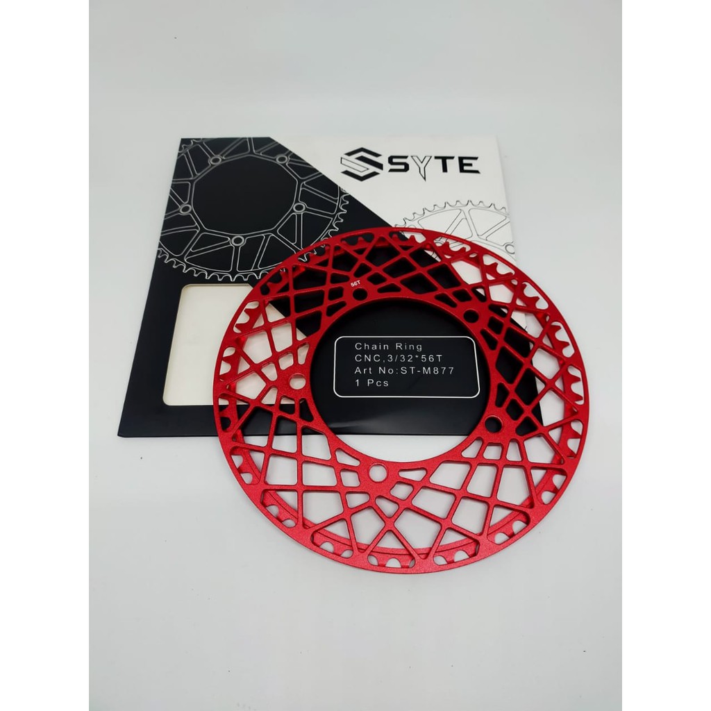 SYTE chainring 53T 56T motif shadow BCD 130mm sepeda lipat