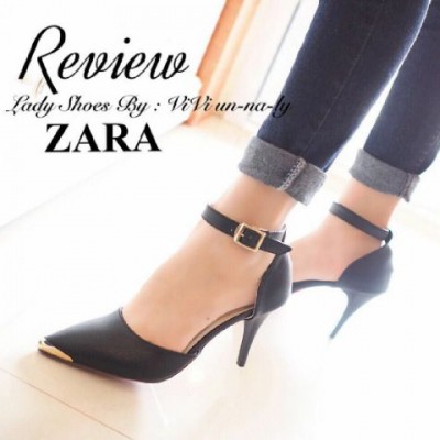 High Heels Stiletto Replika Zara Kulit Casual Black 0192