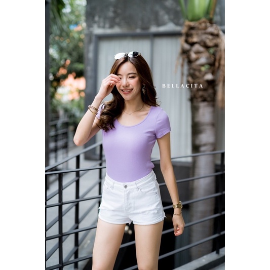 KAOS BELLACITA MODEL U CROP IMPORT BANGKOK (BJBLC672)