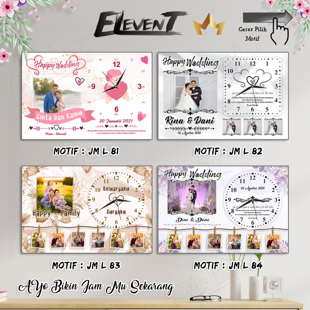 Kado Ulang Tahun Jam Dinding Kayu 30x45cm Foto Custom Hadiah Pernikahan Wedding Birthday Graduation Anniversary Ultah Biodata Anak Kado Bayi Ulang Tahun Foto Keluarga Pigura Photo Sahabat Bingkai Papan MDF Promo  Hadiah Wisuda Ultah Murah