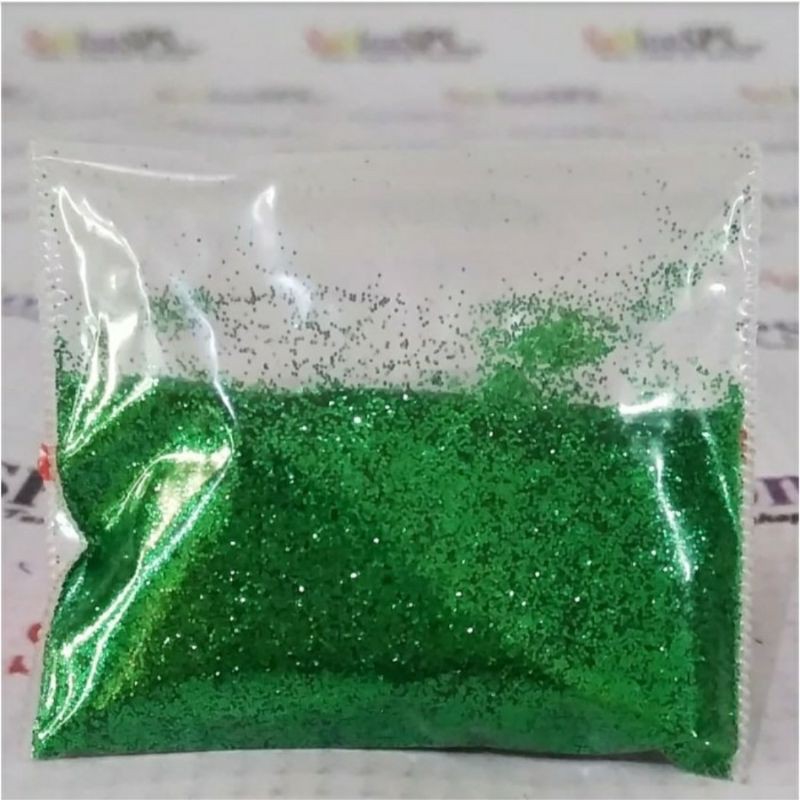 Bubuk Gliter Hijau / Green Glitter Powder 5gr Zip Lock 5 BUNGKUS