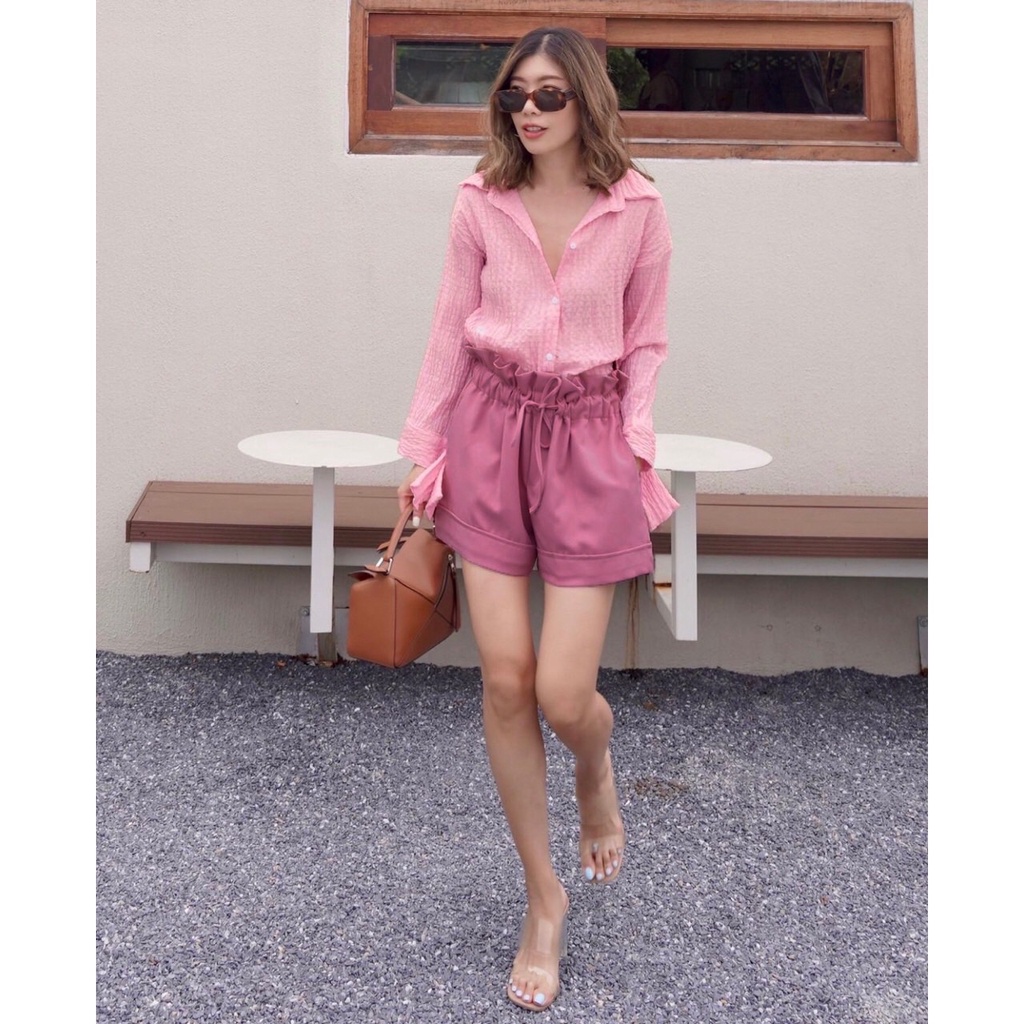 SET6606 Bubble Shirt With Shorts 2pcs Set-5