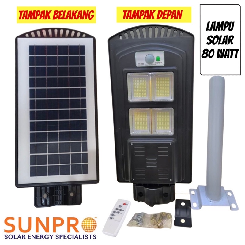 Lampu jalan solar panel Sunpro 80 watt tenaga surya