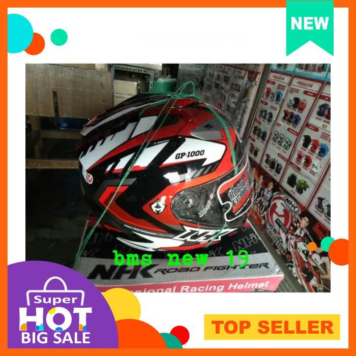HELM NHK GP 1000 BLACK RED FULL FACE DOUBLE VISOR
