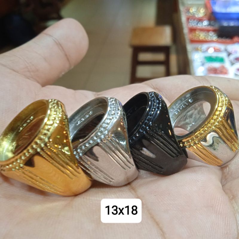 RING EMBAN TITANIUM SUPER WARNA GOLD SILVER HITAM