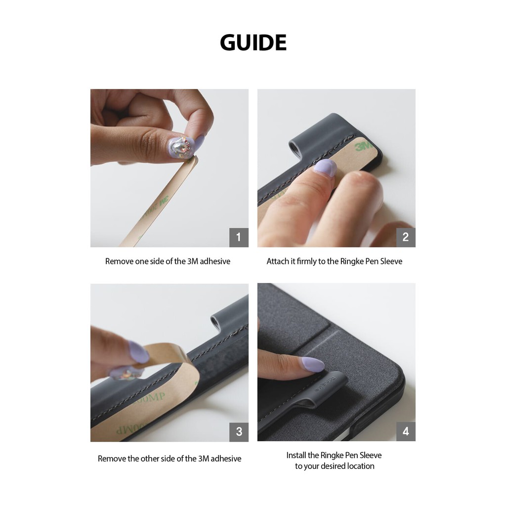 Ringke Apple Pencil Stylus Samsung S Pen Holder Sleeve iPad Galaxy Tab Black