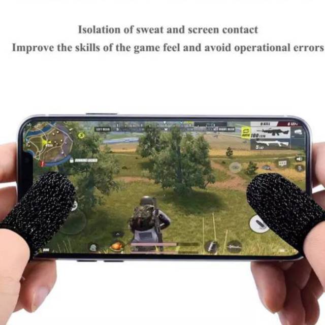 2PC SARUNG JEMPOL JARI ANTI BASAH KERINGAT LAYAR HP FINGER SLEEVE  PUBG ML