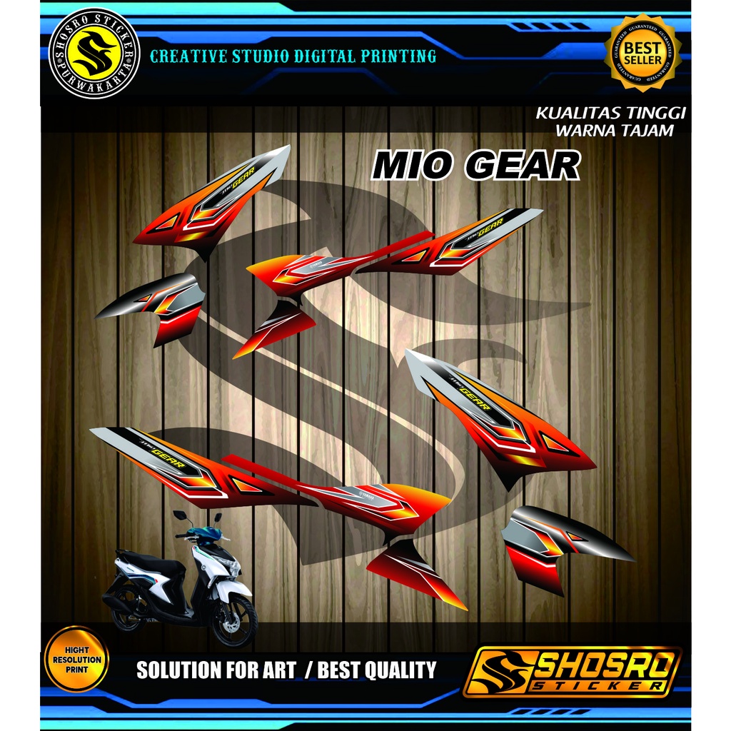 STRIPING VARIASI STIKER MOTOR MIO GEAR / STRIPING MIO GEAR VARIASI YAMAHA POLET STIKER MIO NEW GEAR 