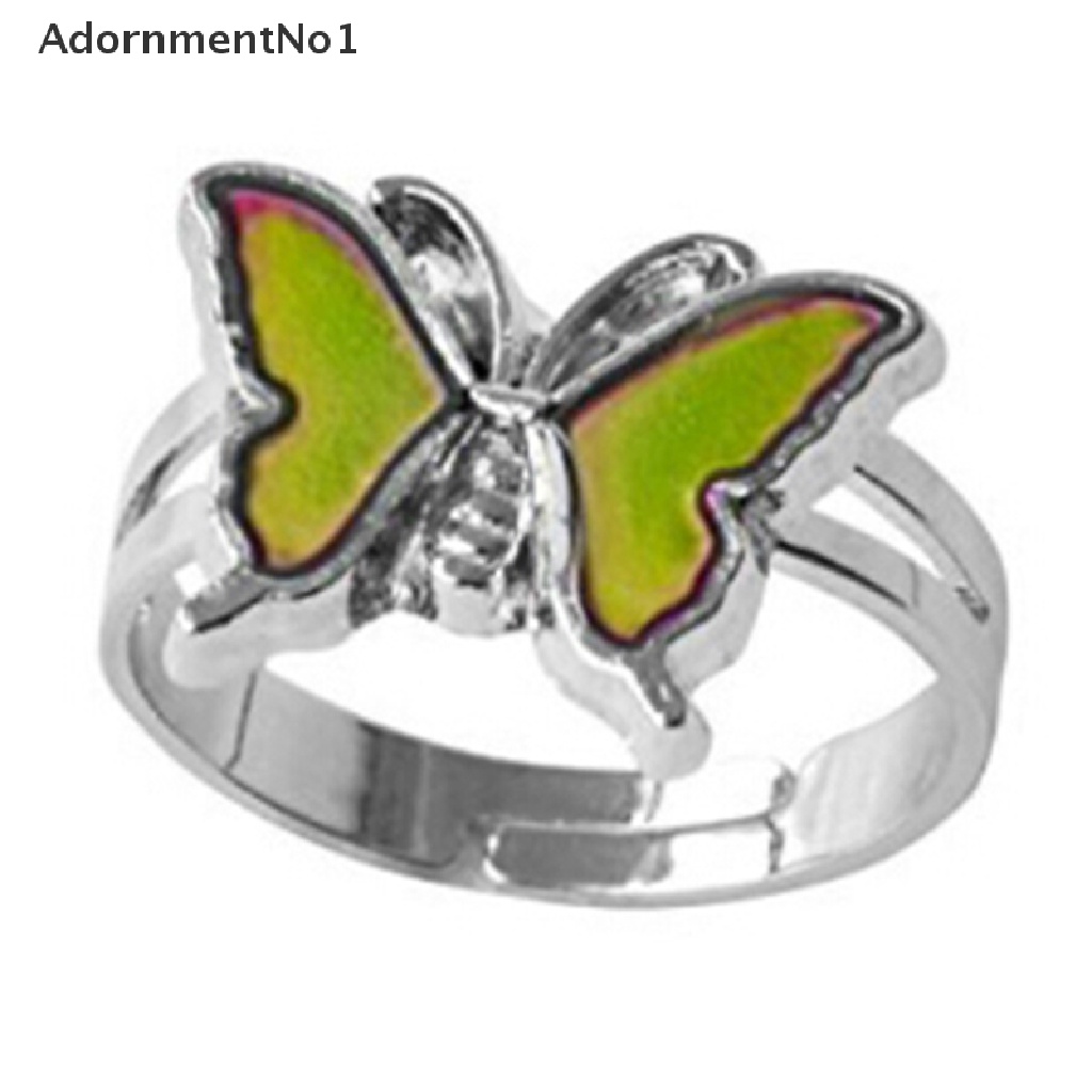 (AdornmentNo1) Cincin Mood ring Adjustable Motif Kupu-Kupu Dapat Berubah Warna Sesuai Suhu butterfly