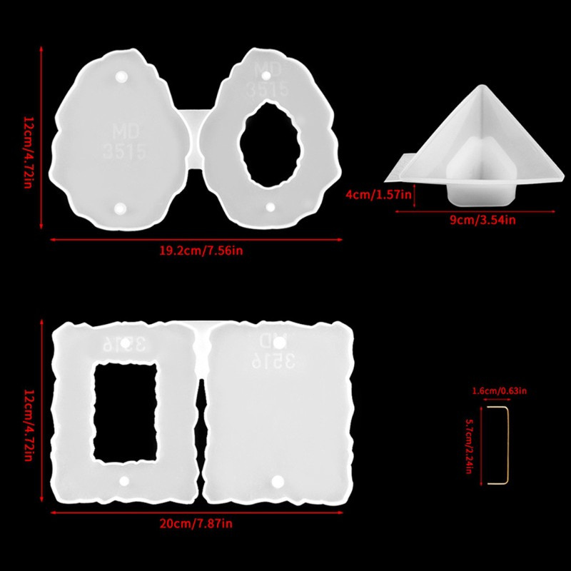 Glitter Photo Frame Epoxy Resin Casting Mold Irregular Picture Frame Mold Silicone Mold DIY Personalized Photo Frame Molds Craft