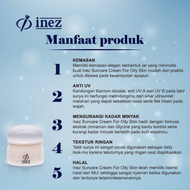 Inez Sun Care Cream For Oily Skin