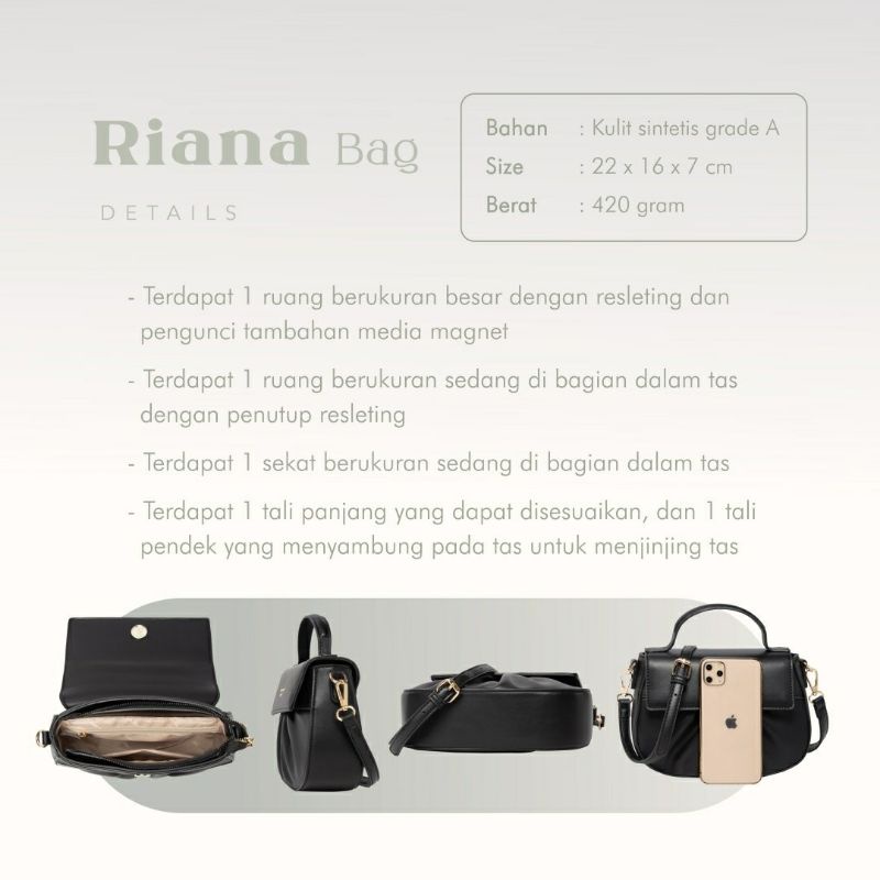 Riana bag jimshoney original tas selempang wanita realpic cod sling bag hand bag clutch official