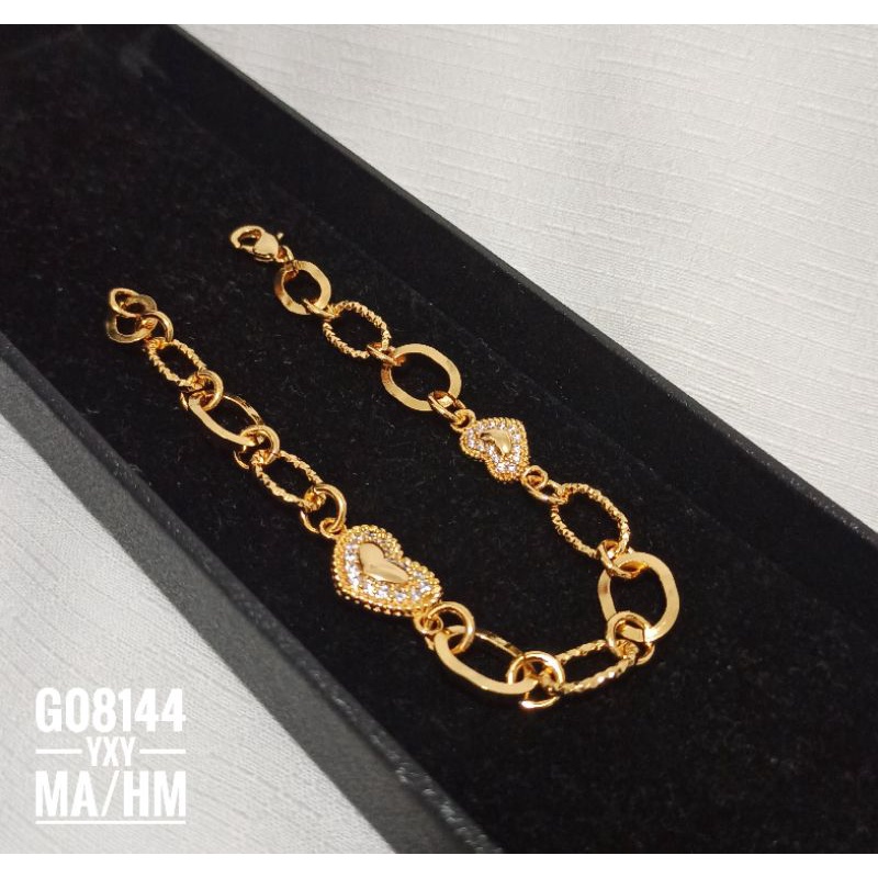 Gelang Yaxiya Rantai Love Gold G08144