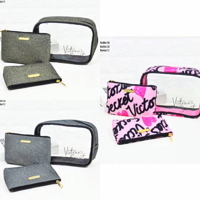 L Victoria's Secret Cosmetic Pouch Medium Set 6356#