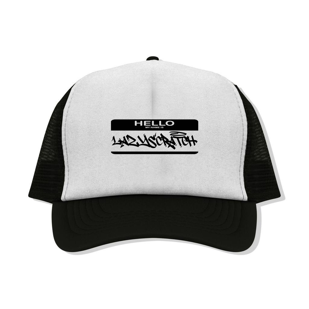 Topi Jaring Lazyscratch - Trucker My Name Is Black and white