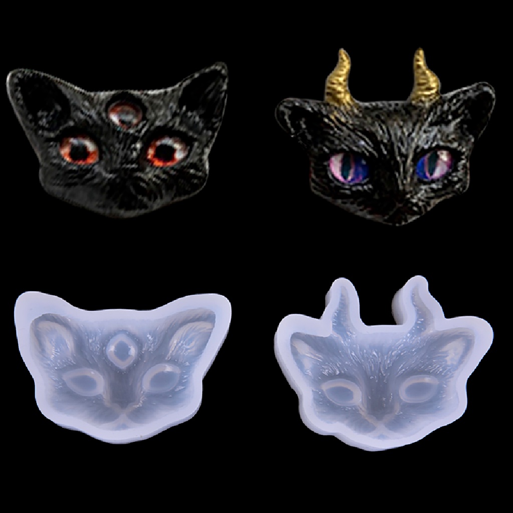 (AdornmentNo1) Cetakan Resin Epoksi Bentuk Kucing Devil Bahan Silikon Untuk Membuat Perhiasan Handmade DIY