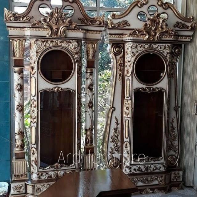 Jam hias ukir brawijaya jam pajangan besar jati khas jepara