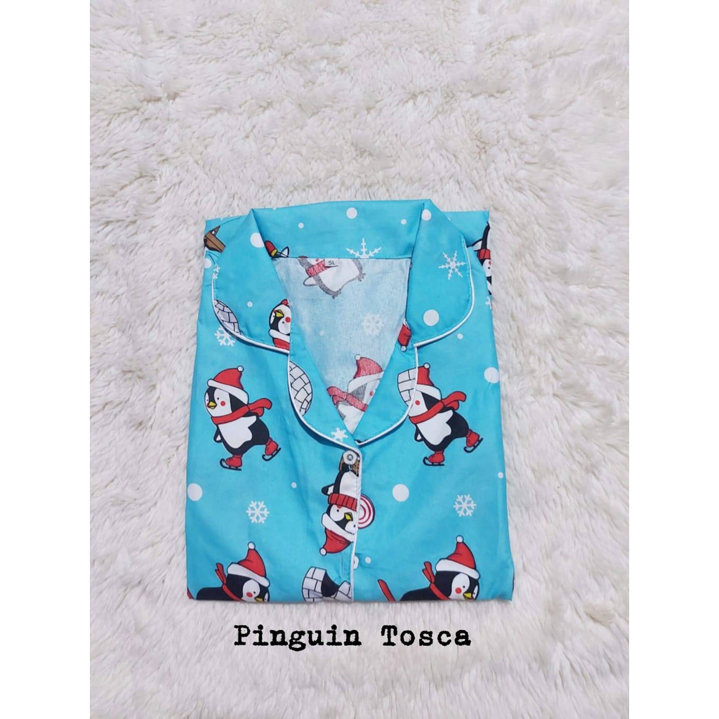 Setelan Piyama Baju Tidur PP Jumbo LD 116 -120 cm Motif  Size XXL Katun.-PINGUIN TOSCA