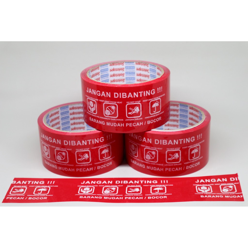 

LAKBAN FRAGILE / ISOLASI JANGAN DIBANTING / WARNA MERAH