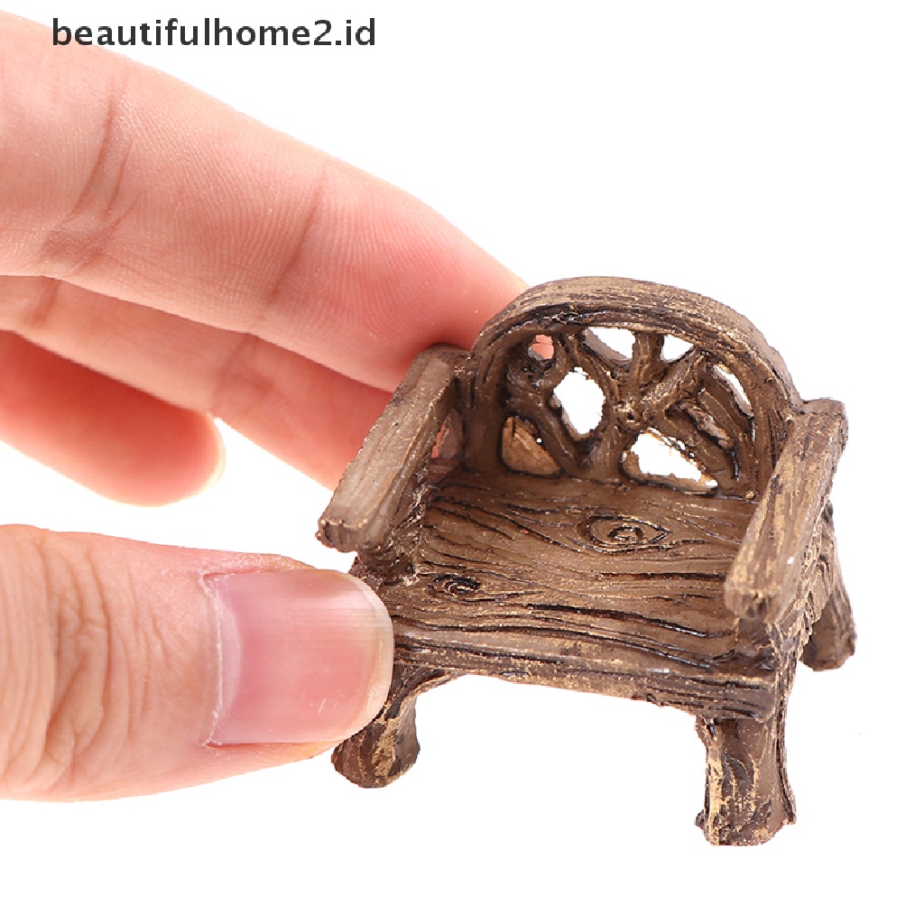 (Beautifulhome2) Buku Literatur Bahasa MandarinId Miniatur Kursi Taman Untuk Rumah Boneka